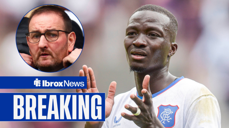 Rangers midfielder Mohamed Diomande and Kevin Thelwell