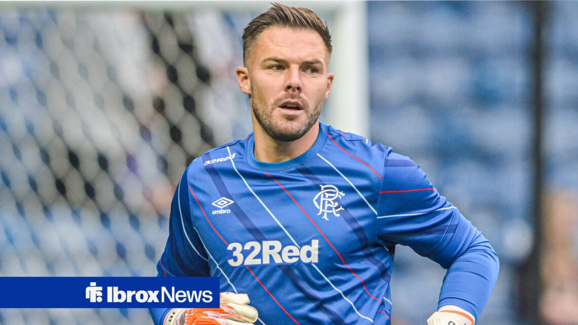 Rangers keeper Jack Butland warms up