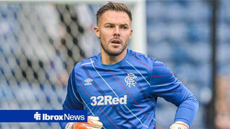 Rangers keeper Jack Butland warms up