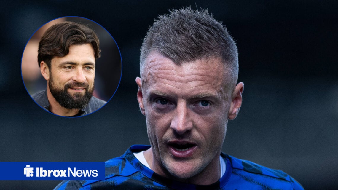 Rangers manager Russell Martin in circular inset and Jamie Vardy