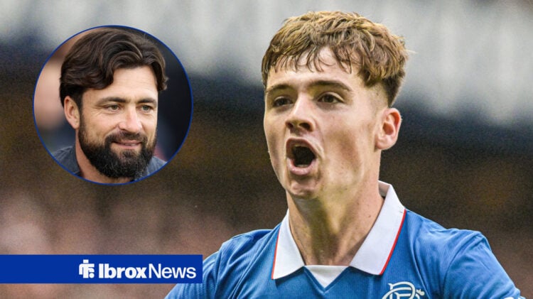 Rangers forward Findlay Curtis and Russell Martin