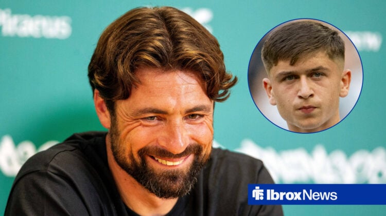 Rangers manager Russell Martin and Mikey Moore