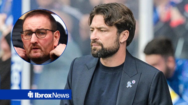 Rangers manager Russell Martin and Kevin Thelwell in circular inset