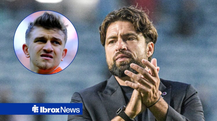 Rangers manager Russell Martin and Ridvan Yilmaz in circular inset