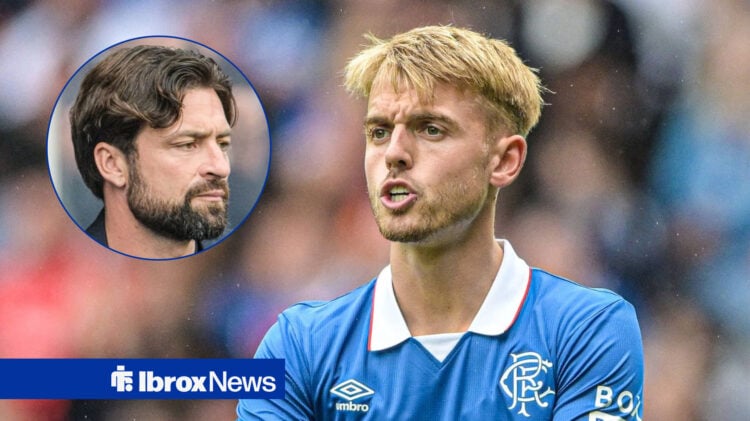 Rangers manager Russell Martin and Ross McCausland