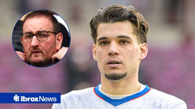 Rangers sporting director Kevin Thelwell and Ianis Hagi