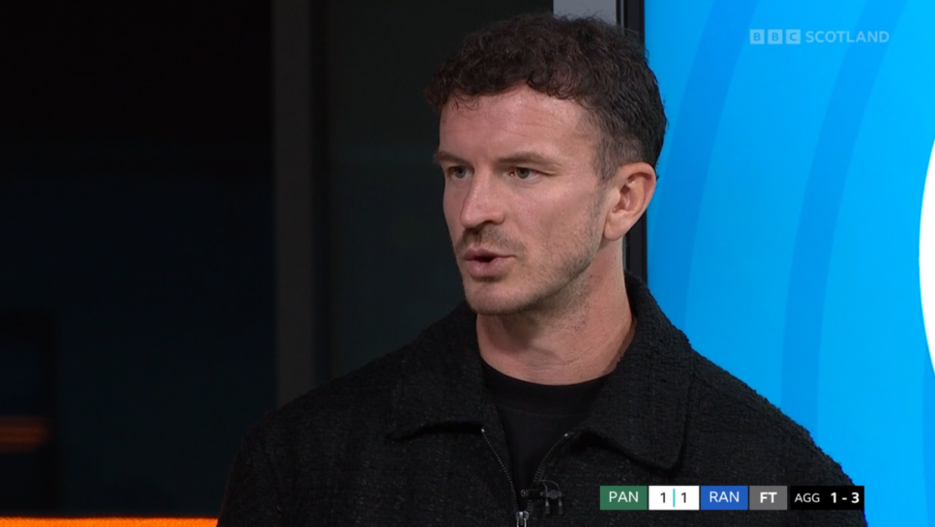 Andy Halliday reacted to Rangers v Panathinaikos on BBC Sportscene