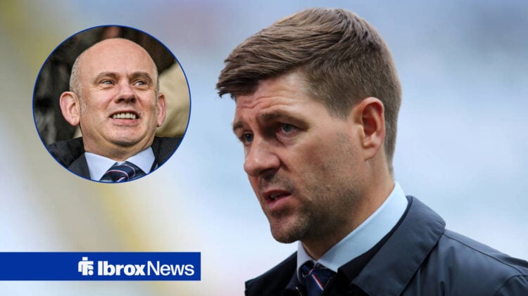 Steven Gerrard and Rangers chief Patrick Stewart.