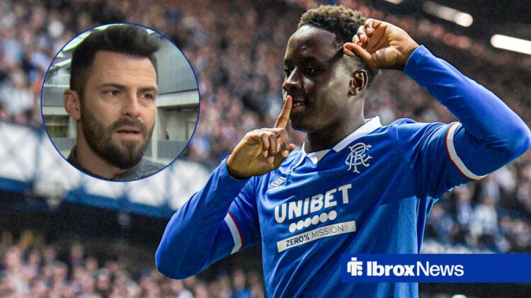 Djeidi Gassama celebrates his first Rangers goal