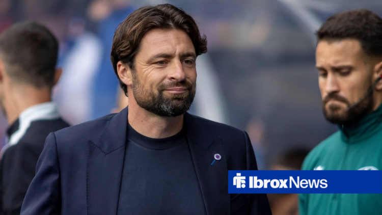 Russell Martin walks down the Rangers touchline