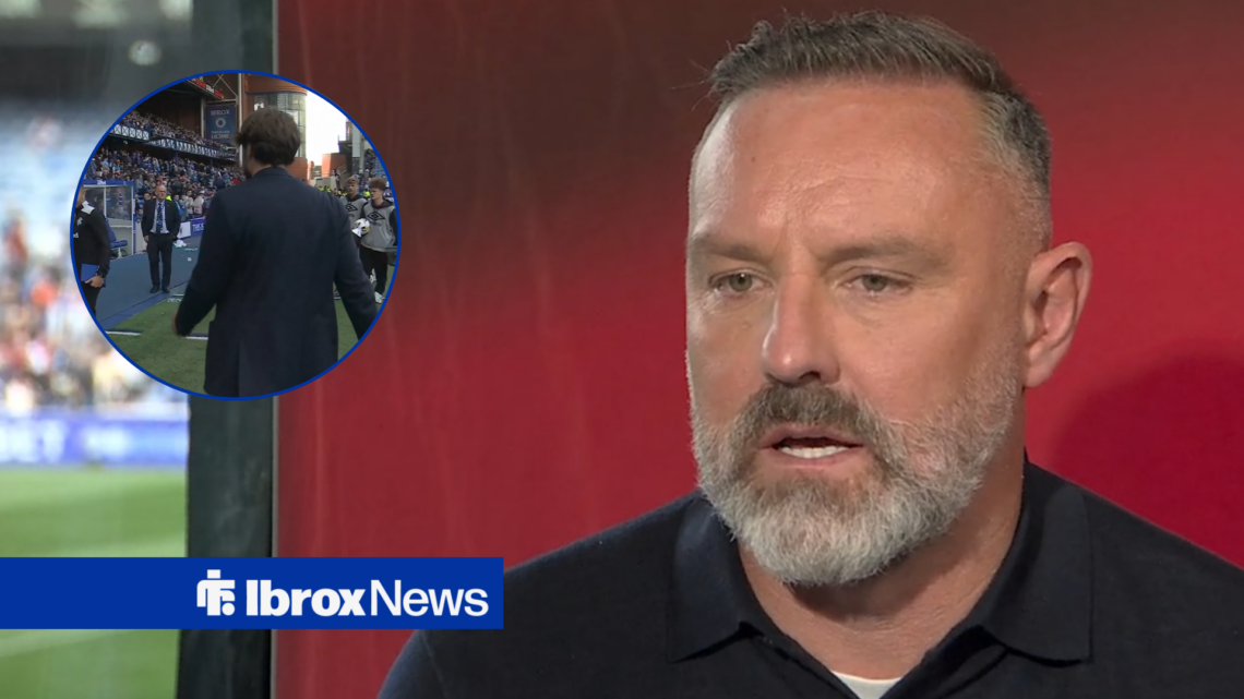 Kris Boyd in Sky studio as Russell Martin leaves Ibrox pitch down Rangers tunnel