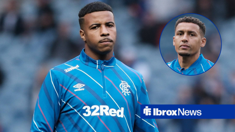 Hamza Igamane looking at James Tavernier in circle