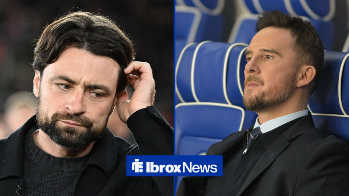 Russell martin and Barry Ferguson looking at each other side-by-side.