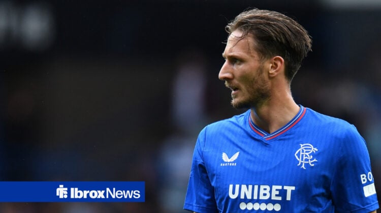 Ben Davies in match action for Rangers
