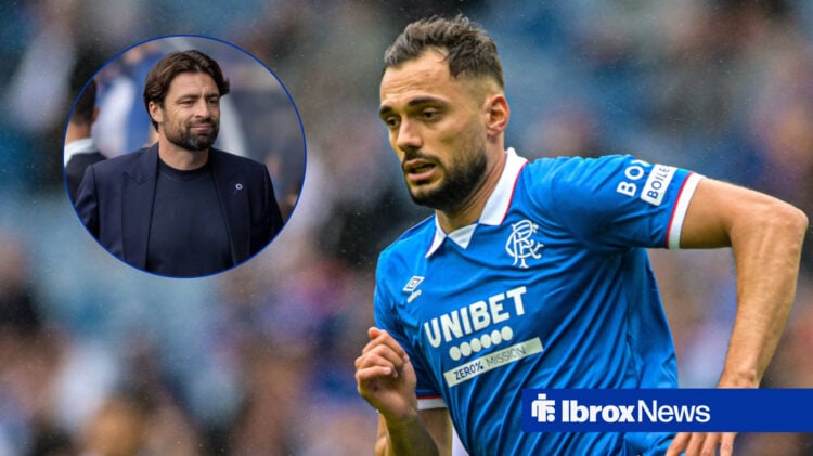 Russell Martin looking at Nedim Bajrami