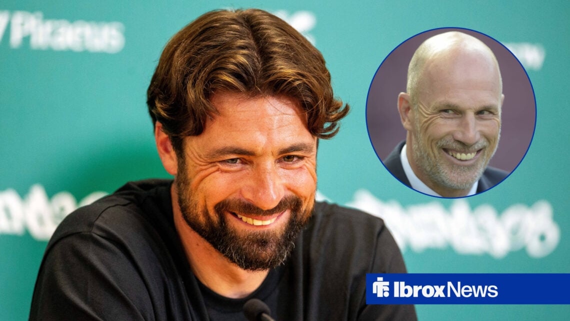 Rangers manager Russell Martin and Phillipe Clement