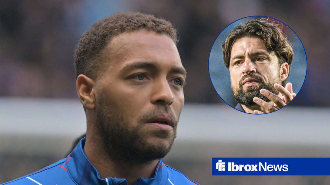 Rangers striker Cyriel Dessers and Russell Martin