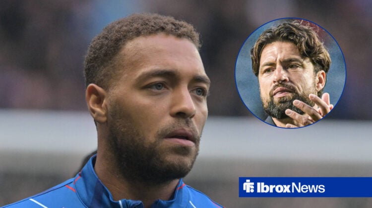 Rangers striker Cyriel Dessers and Russell Martin