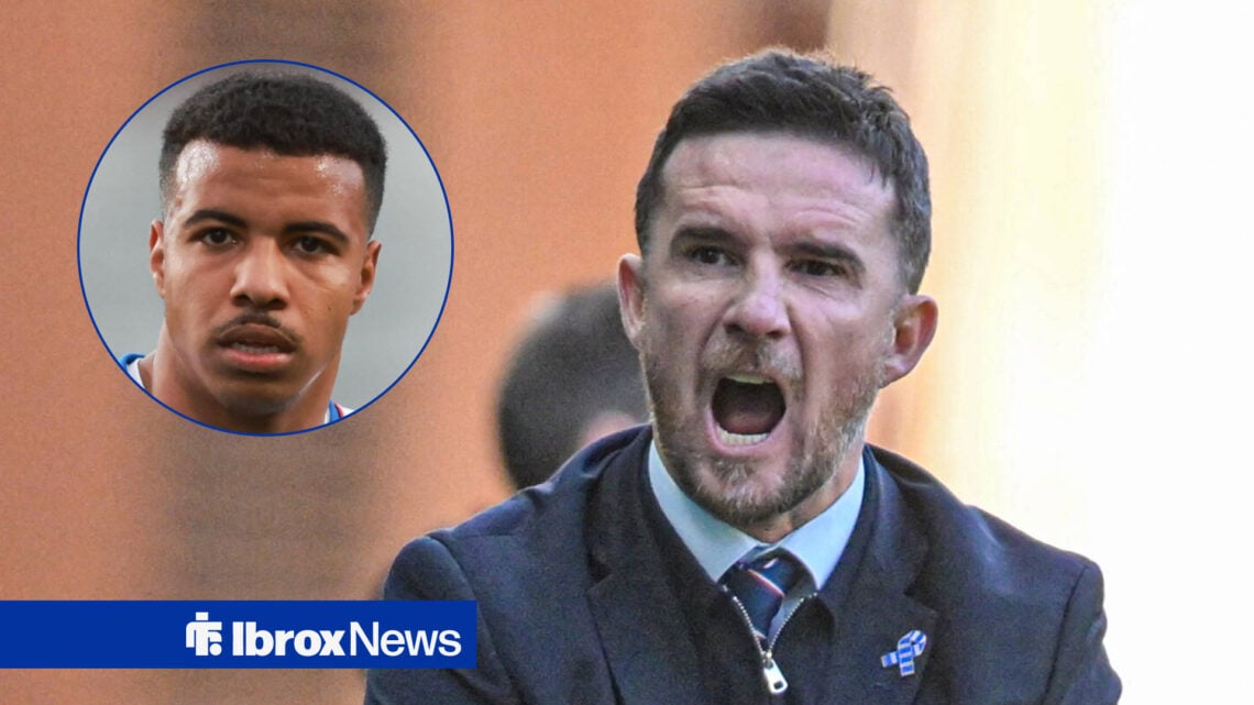 Rangers striker Hamza Igamane in circular inset and Barry Ferguson