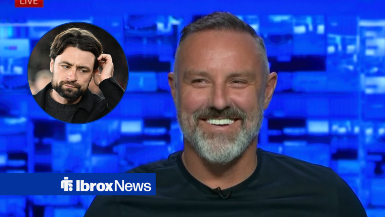 Kris Boyd in a circular inset and Rangers manager Kris Boyd.