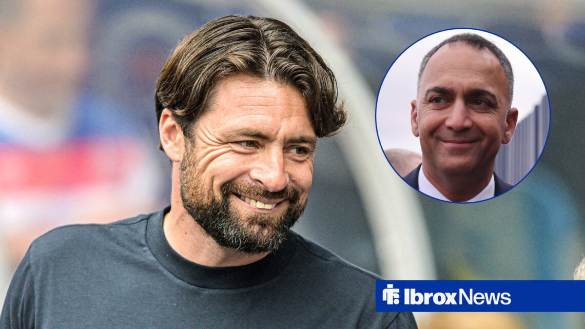 Rangers manager Russell Martin and Paraag Marathe in circular inset