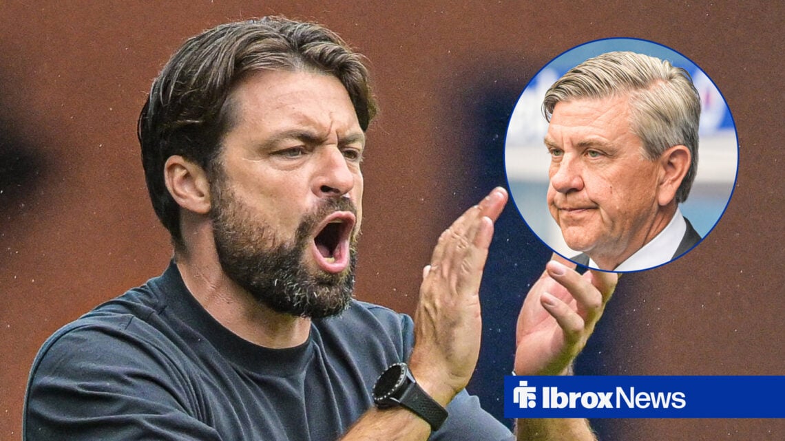 Rangers manager Russell Martin and Andrew Cavenagh in circular inset