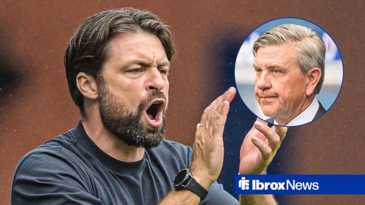 Rangers manager Russell Martin and Andrew Cavenagh in circular inset