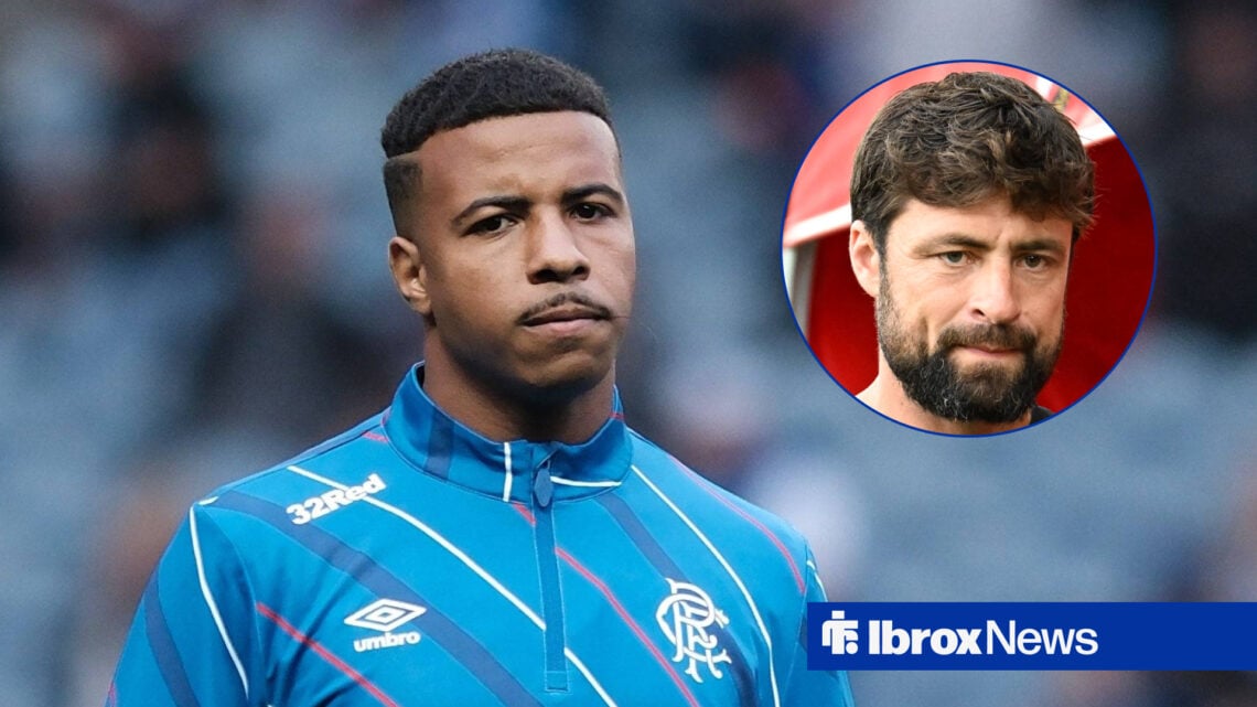Rangers striker Hamza Igamane and Russell Martin in circular inset