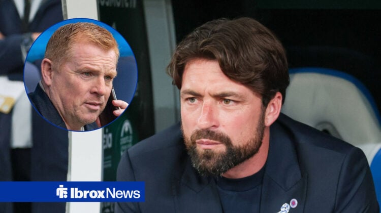 Rangers manager Russell Martin and Martin Lennon
