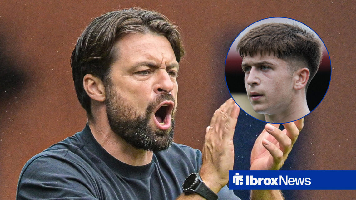 Rangers manager Russell Martin and Mikey Moore