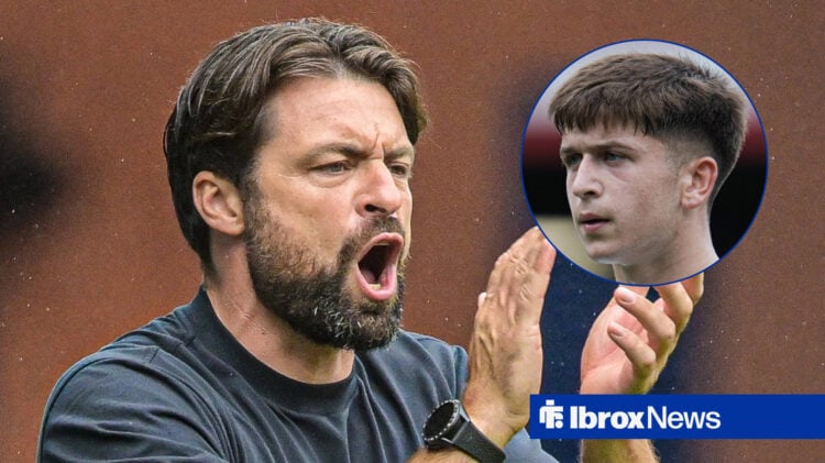 Rangers manager Russell Martin and Mikey Moore