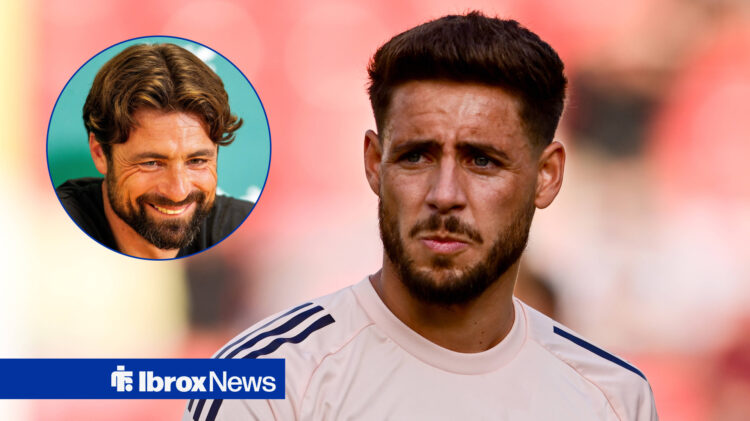 Rangers manager Russell Martin and Aston Villa defender Alex Moreno