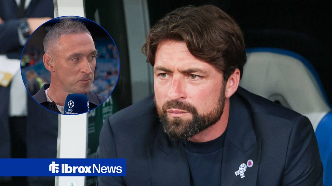 Rangers manager Russell Martin stares at pundit Allan McGregor.