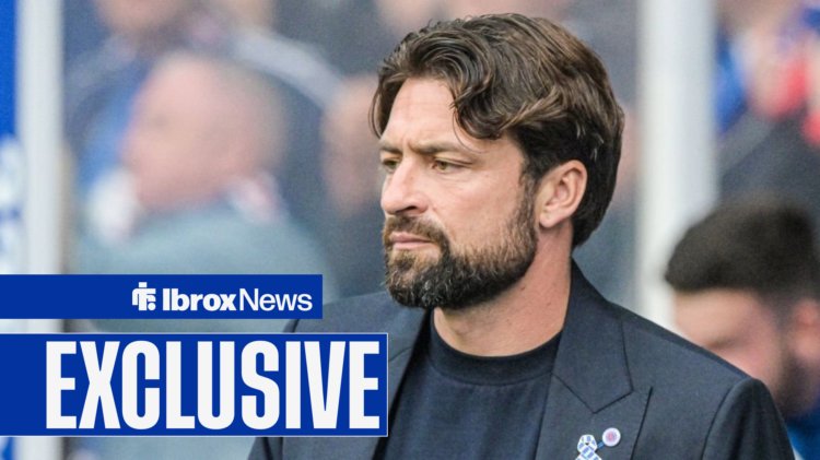 Rangers manager Russell Martin watches on