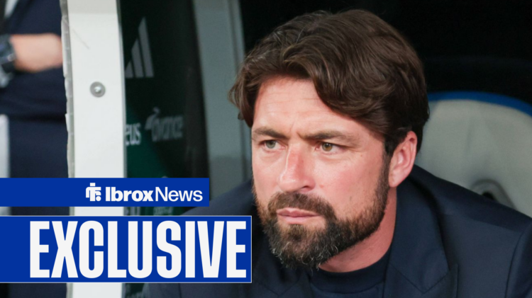 Rangers boss Russell Martin ponders on substitutes' bench, with exclusive banner