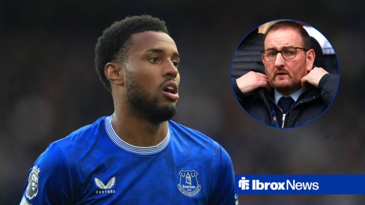 Everton striker Youssef Chermiti and Rangers sporting director Kevin Thelwell.