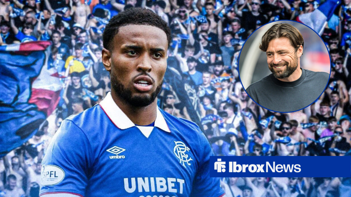 Youssef Chermiti in a Rangers shirt, Russell Martin in inset.