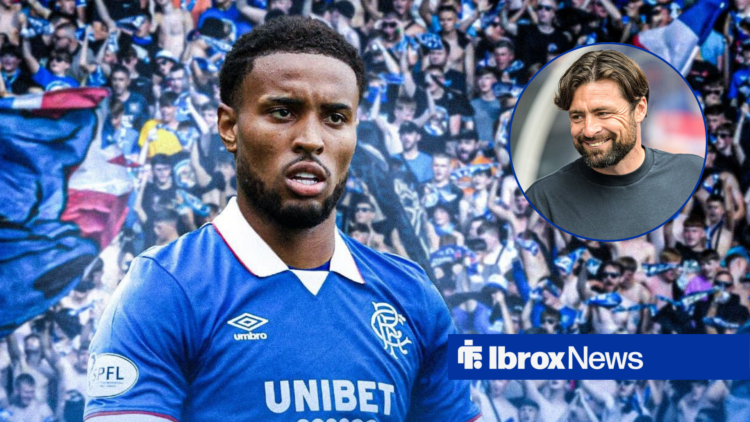Youssef Chermiti in a Rangers shirt, Russell Martin in inset.