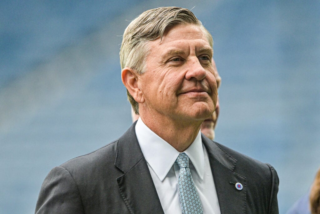 Andrew Cavenagh smiling at Rangers