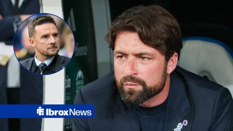 Russell Martin alongside a circle inset of Barry Ferguson.