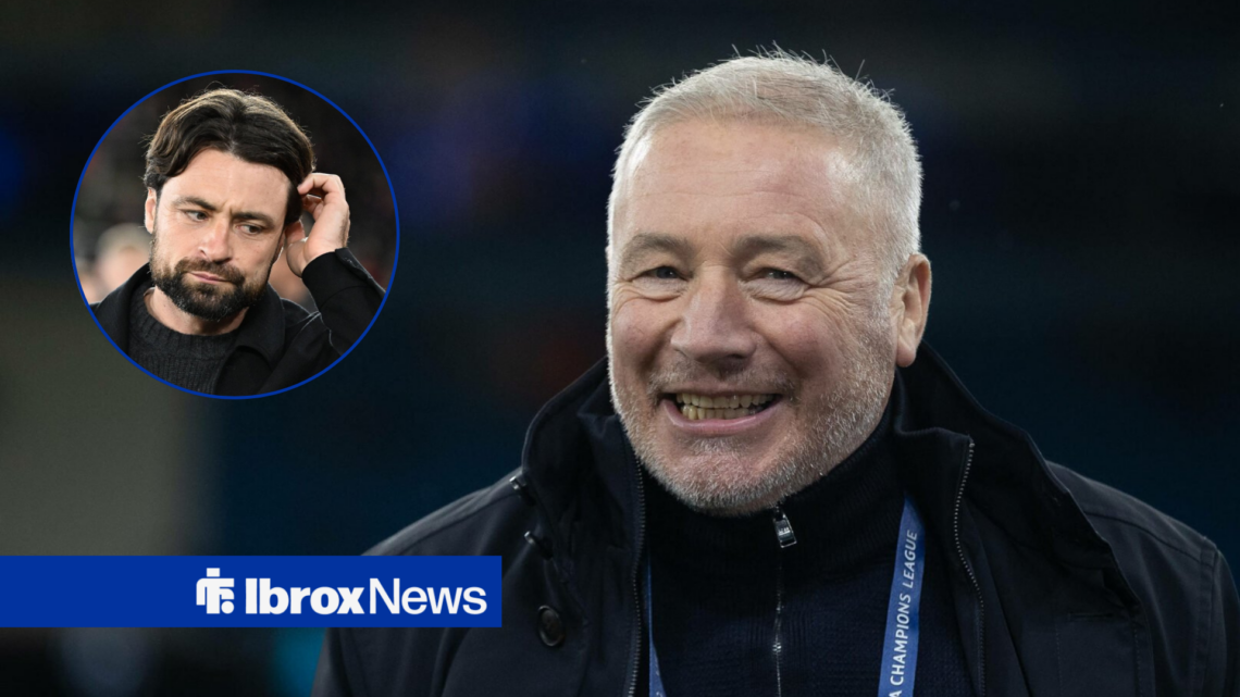 Ally McCoist alongside a circle inset of Russell Martin.