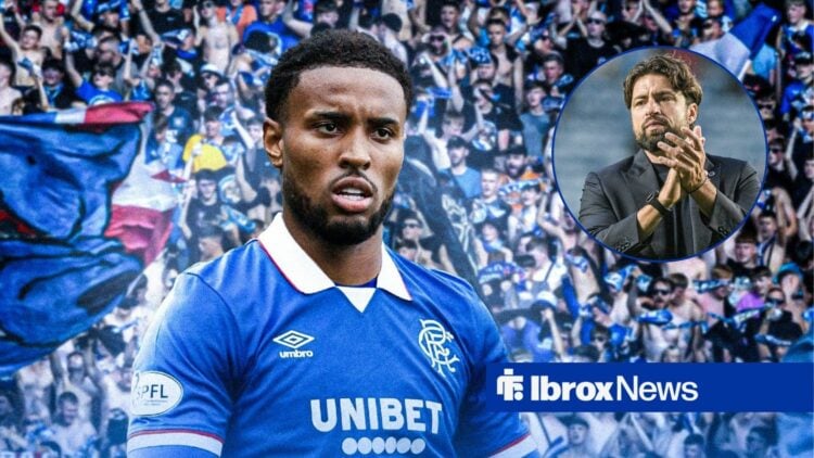 Youssef Chermiti alongside a circle inset of Russell Martin.