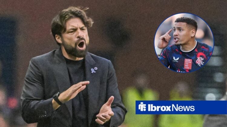 Russell Martin alongside a circle inset of James Tavernier.