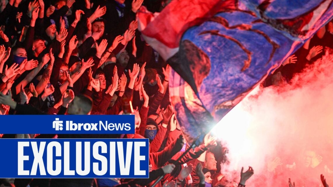 Rangers fans with pyro