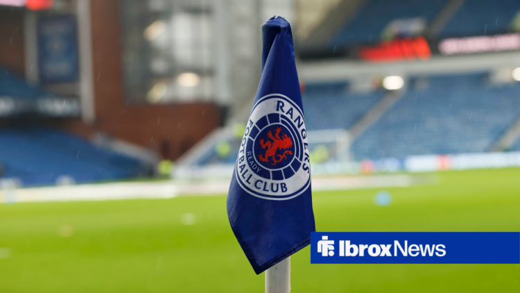 Rangers corner flag at Ibrox Stadium.
