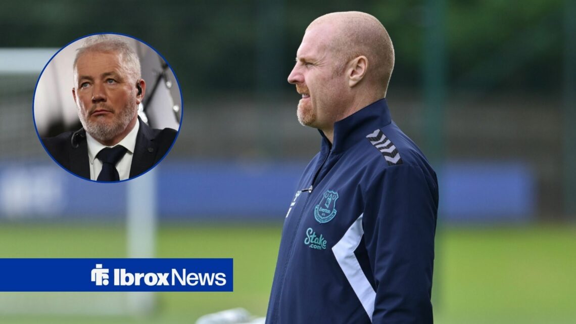 Ally McCoist looking glum, with Sean Dyche alongside him in Everton training gear