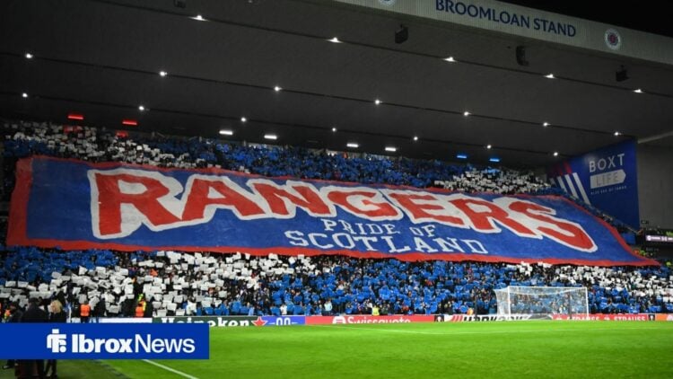 Rangers tifo at Ibrox Stadium