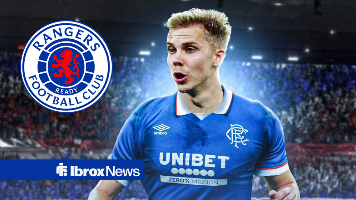 Oliver Antman with the Rangers badge inset