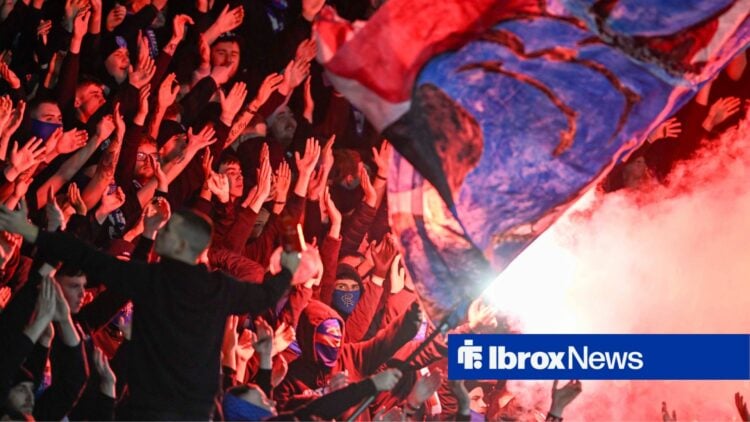 Rangers fans lighting pyrotechnics
