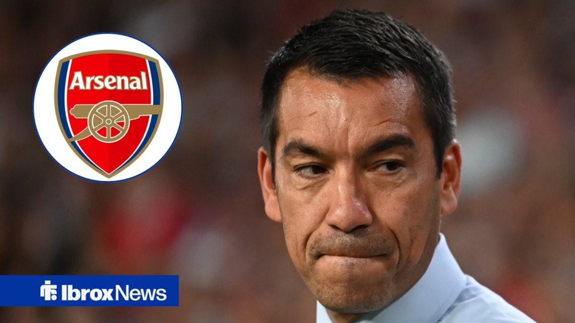 Giovanni van Bronckhorst with the Arsenal badge inset.